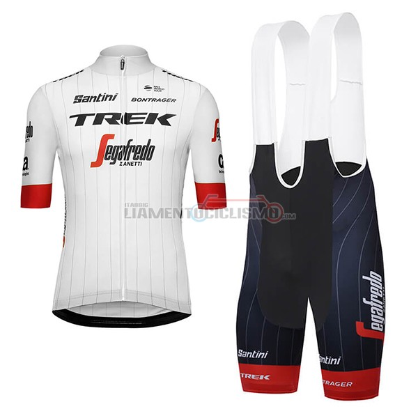 Abbigliamento Ciclismo Trek Segafredo ML 2018 Tour de France Bianco Rosso